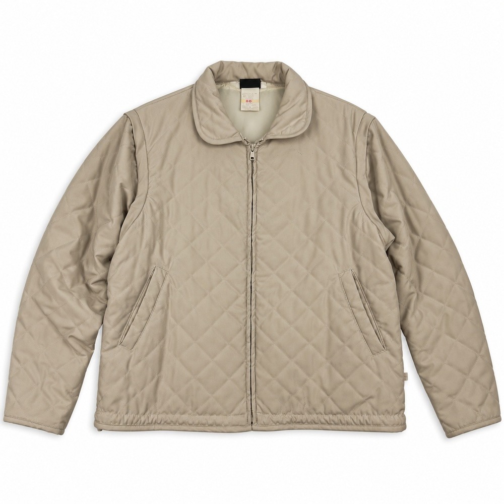 LPGA Quilted Golf Jacket Women L Beige Zip Off Removable Sleeves Vest